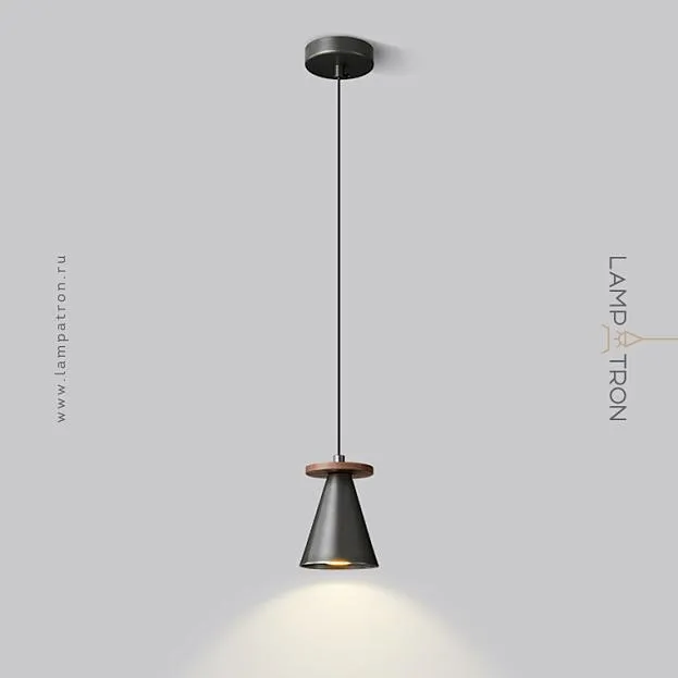 Подвесной светильник PIET CONE WOOD Цвет Черный Lampatron 8492-23415 Подвесной светильник PIET CONE WOOD Цвет Черный Lampatron 8492-23415