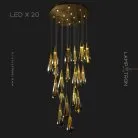 Готовая комбинация светильников NIKA COMBO 20 ламп. Диск. Цвет Латунь + Янтарь Lampatron 8112-22207