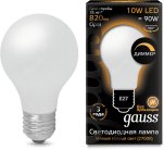 Лампа светодиодная диммируемая Gauss 102202110-D E27 10W 2700К матовая