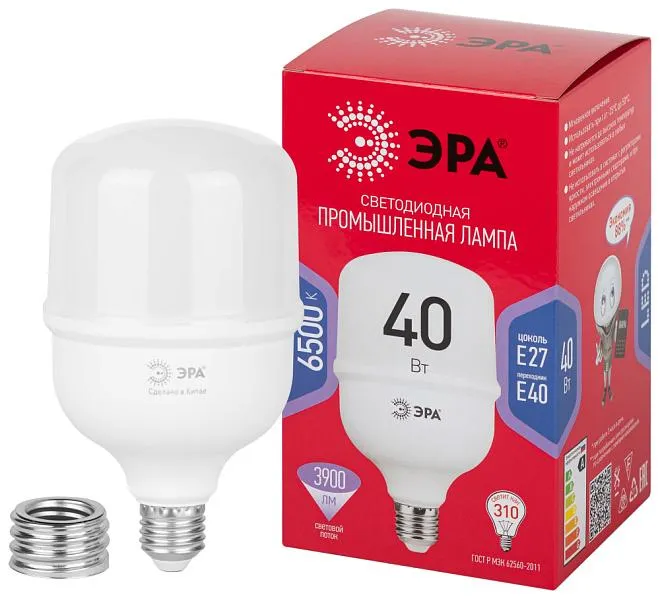 Лампочка светодиодная ЭРА LED POWER T100-40W-6500-E27/E40 R