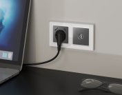 Комплект механизма TV розетки оконечной экранированной 5-1000MHz 3dB ALFA Антрацит серый Volt MA663005 QUANT