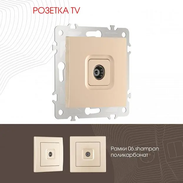 Розетка TV Arte Milano 206.43-1.shampan am Розетка TV Arte Milano 206.43-1.shampan am