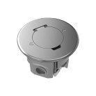 Лючок Surface 2 мод. (1 мод. 45х45 мм.), круглый, круглая крышка, полированное серебро, IP44 Donel DFB2ZRMS DFB