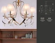 Подвесная люстра Ambrella light TR4546/6 GD/WH золото/белый E14/6 max 40W D660*430
