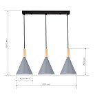 Светильник подвесной Черный/Серый E27 3*40W Evoluce SLE1255-413-03 ARKET