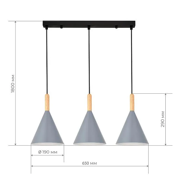 Светильник подвесной Черный/Серый E27 3*40W Evoluce SLE1255-413-03 ARKET Светильник подвесной Черный/Серый E27 3*40W Evoluce SLE1255-413-03 ARKET