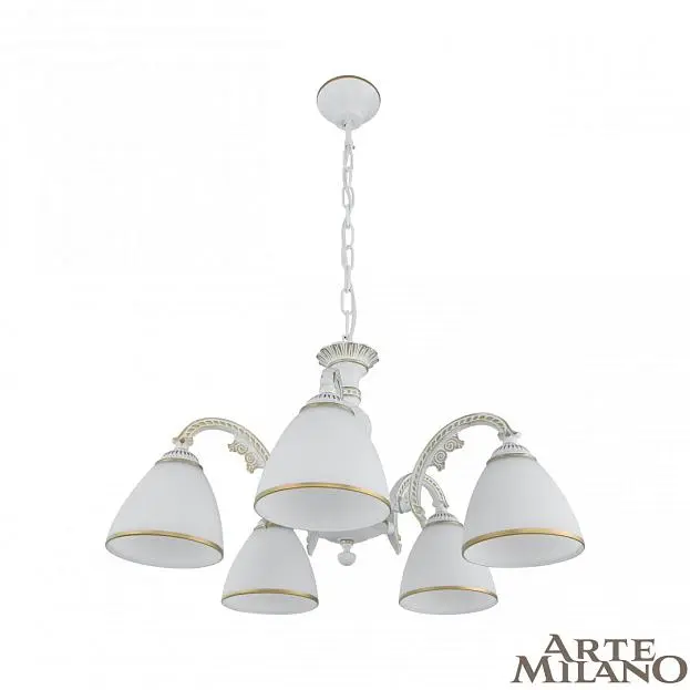 Люстра подвесная Arte Milano 340837/5 WT+G AM340837 Люстра подвесная Arte Milano 340837/5 WT+G AM340837