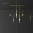 Готовая комбинация светильников SOCRATES COMBO 5 ламп. Цвет Латунь. Планка Lampatron 6775-18552