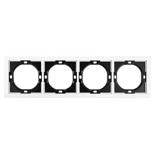 Рамка 4-местная, PFR00-3004-01, белая магнолия Stekker 50459 Мия