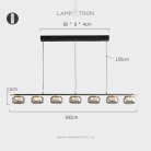 Реечный, рядный светильник MAYER LONG 7 плафонов Lampatron 8378-22929