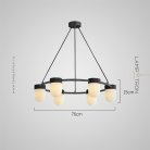 Кольцевые люстры и светильники TORVILL RING 6 плафонов. Цвет черный Lampatron f-torvill-ring-6-black 8859-25012