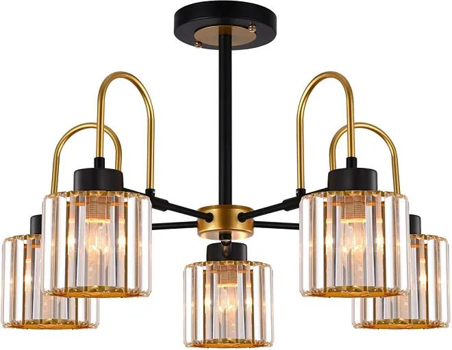 Потолочная люстра ILLUMICO IL1305-5CPA-29 BK GD
