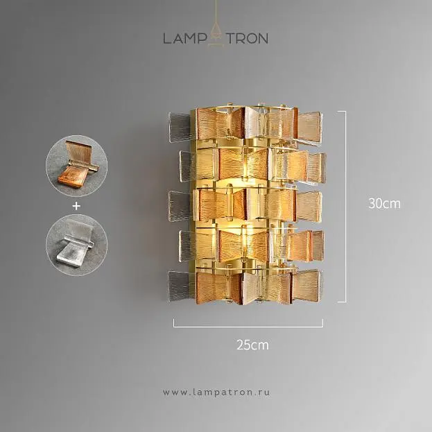 Бра DEXTER WALL Размер L. Цвет Янтарь + Прозрачный Lampatron 8527-23641 Бра DEXTER WALL Размер L. Цвет Янтарь + Прозрачный Lampatron 8527-23641