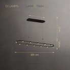 Реечный, рядный светильник TORRES LONG Тип В. 12 плафонов Lampatron 8274-22554