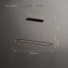 Реечный, рядный светильник TORRES LONG Тип В. 12 плафонов Lampatron 8274-22554