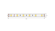 Светодиодная лента LUX, 5050, 60 LED/м, 14,4 Вт/м, 24В, IP65, Теплый белый (2700K) SWG DSG560-24-WW-65