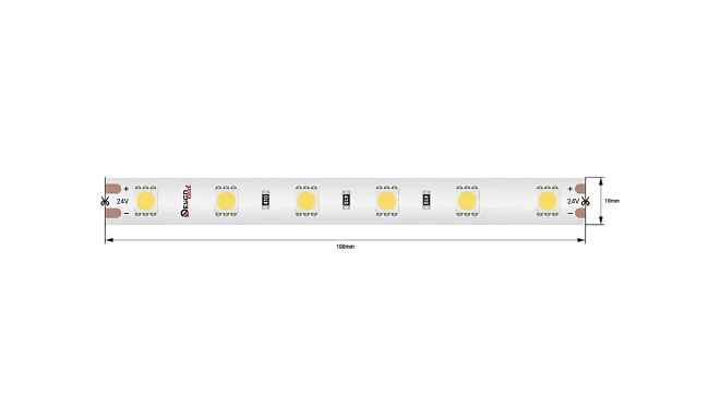 Светодиодная лента LUX, 5050, 60 LED/м, 14,4 Вт/м, 24В, IP65, Теплый белый (2700K) SWG DSG560-24-WW-65 Светодиодная лента LUX, 5050, 60 LED/м, 14,4 Вт/м, 24В, IP65, Теплый белый (2700K) SWG DSG560-24-WW-65