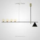 Реечный, рядный светильник ODDS 1+4 плафона. Плафон черный. Каркас черный+золото. Lampatron 1574-14006