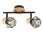 Спот Ambrella light TR8752/2 BK/WD черный/дерево IP20 E27/2 310*115*200