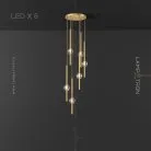 Готовая комбинация светильников SOCRATES COMBO 6 ламп. Цвет Латунь. Диск Lampatron 6775-18554