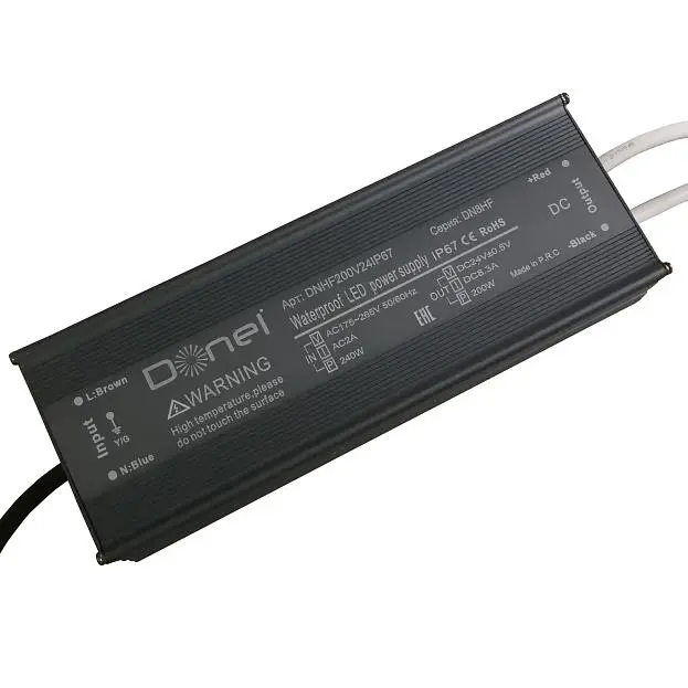 Блок питания для светодиодной ленты 200Вт DC24В 8.33А IP67 Donolux DNHF200V24IP67 DN8HF Блок питания для светодиодной ленты 200Вт DC24В 8.33А IP67 Donolux DNHF200V24IP67 DN8HF