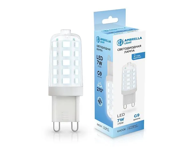 Светодиодная лампа G9 7W 6400K Ambrella light 100706 Светодиодная лампа G9 7W 6400K Ambrella light 100706