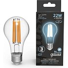 Лампа светодиодная Gauss 102902222 E27 22W 4100K прозрачная Filament