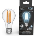 Лампа светодиодная Gauss 102902222 E27 22W 4100K прозрачная Filament