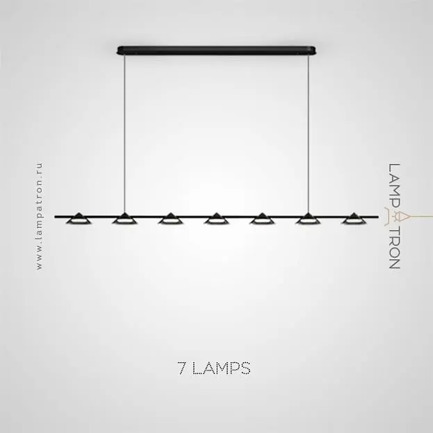 Реечный, рядный светильник MARCK LONG 7 плафонов Lampatron 8374-22920 Реечный, рядный светильник MARCK LONG 7 плафонов Lampatron 8374-22920