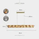 Реечный, рядный светильник DEXTER LONG 6 ламп. Цвет Янтарь + Прозрачный Lampatron f-dexter-long-6-amber-clear 8526-23633