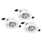 Комплект встраиваемых диммируемых светильников 3X6W (LED) 2700K 1350lm ?88 алюминий белый / стекло прозрачный eglo 900745 SALICETO