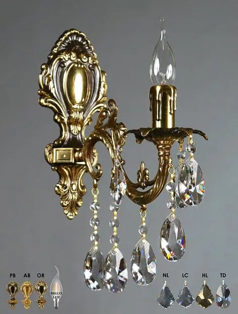 Бра Ambiente 2118/1 PB Leaf crystal
