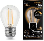 Лампа Gauss 105802105-D E27 5W 2700К прозрачная