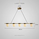 Реечный, рядный светильник TORVILL LONG 5 плафонов. Цвет латунь Lampatron 8860-25019