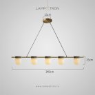 Реечный, рядный светильник TORVILL LONG 5 плафонов. Цвет латунь Lampatron 8860-25019
