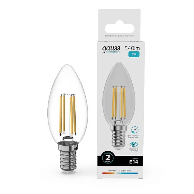Светодиодная филаментная лампа Gauss 32128 FILAMENT ELEMENTARY Светодиодная филаментная лампа Gauss 32128 FILAMENT ELEMENTARY