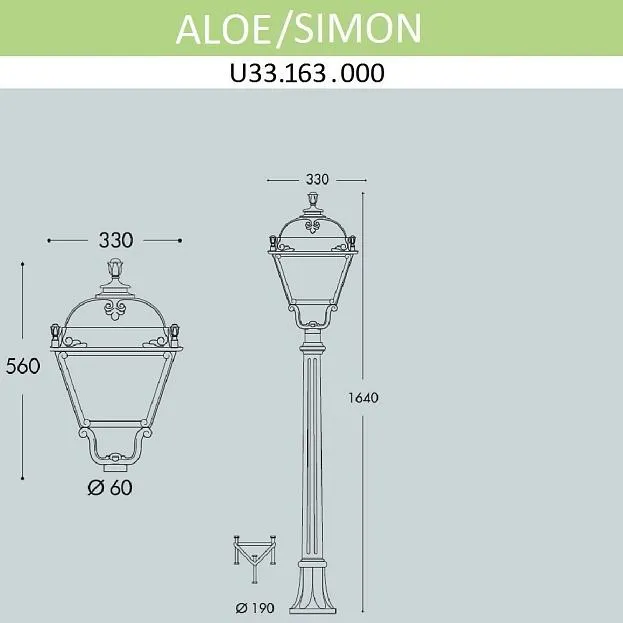 Наземный фонарь IP55 Fumagalli U33.163.000.WXH27 Simon Наземный фонарь IP55 Fumagalli U33.163.000.WXH27 Simon