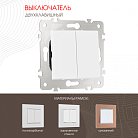 Выключатель двухклавишный, 10AX 250V Arte Milano 203.30-2.white am-203