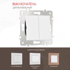 Выключатель двухклавишный, 10AX 250V Arte Milano 203.30-2.white am-203