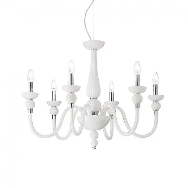 Подвесная люстра Ideal Lux 113678 DOGE SP6 BIANCO Подвесная люстра Ideal Lux 113678 DOGE SP6 BIANCO