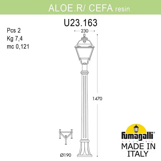 Светильник уличный FUMAGALLI ALOE.R/CEFA U23.163.000.VYE27 (U23.163.000.VYF1R) Светильник уличный FUMAGALLI ALOE.R/CEFA U23.163.000.VYE27 (U23.163.000.VYF1R)