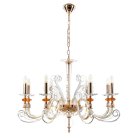 Подвесная люстра Crystal Lux CATARINA SP8 V2 GOLD/TRANSPARENT-COGNAC