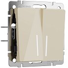 Выключатель двухклавишный с подсветкой (айвори акрил) Werkel W1120143  a064057