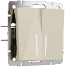 Выключатель двухклавишный с подсветкой (айвори акрил) Werkel W1120143  a064057