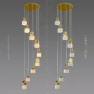 Готовая комбинация светильников BRIXEN 9 подвесов. Цвет крепления золото. Lampatron 2396-4977