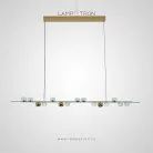 Реечный, рядный светильник BERRY LONG 15 плафонов. Цвет Голубой Lampatron 8473-23622