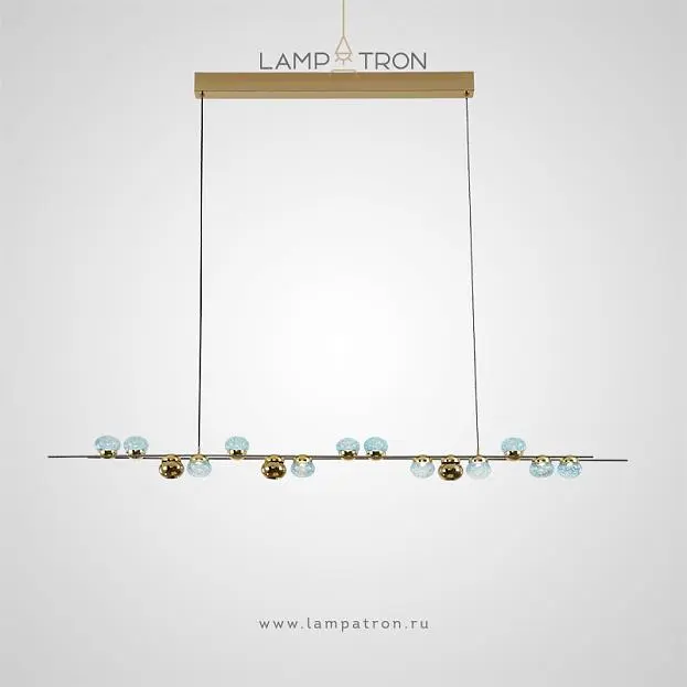 Реечный, рядный светильник BERRY LONG 15 плафонов. Цвет Голубой Lampatron 8473-23622 Реечный, рядный светильник BERRY LONG 15 плафонов. Цвет Голубой Lampatron 8473-23622