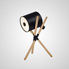 Настольная лампа CATAPULT T Черный плафон. Светлое дерево. Lampatron 1243-5154