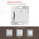 Переключатель одноклавишный перекрёстный с подсветкой, 10AX 250V Arte Milano 203.35-1.silver am