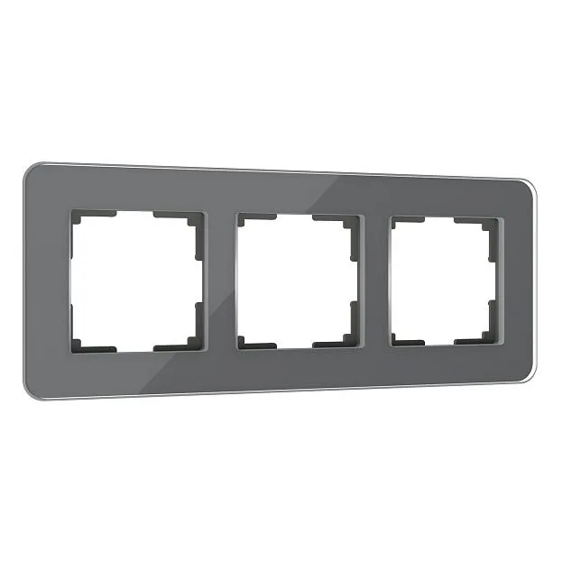 Рамка из стекла на 3 поста Werkel W0032440 Elite графит a057880 Рамка из стекла на 3 поста Werkel W0032440 Elite графит a057880